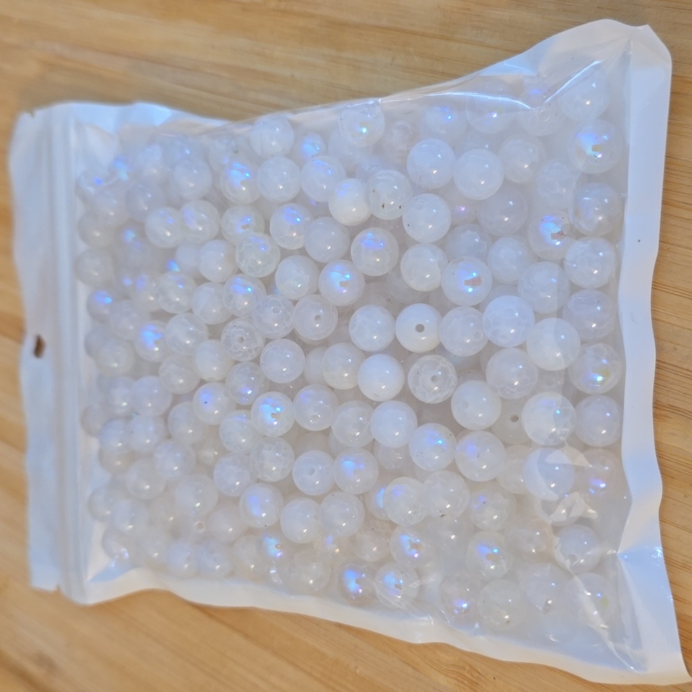 8mm Shimmery Acrylic beads (man made material)